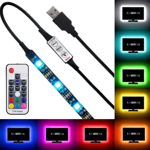 1m 2m 3m 4m 5m USB LED Strip Lights IP65 5050 RGB TV LED Strip + Remote  Control