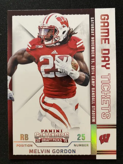 2015 Panini Contenders Draft Picks Game Day Tickets Melvin Gordon #32 Rookie RC