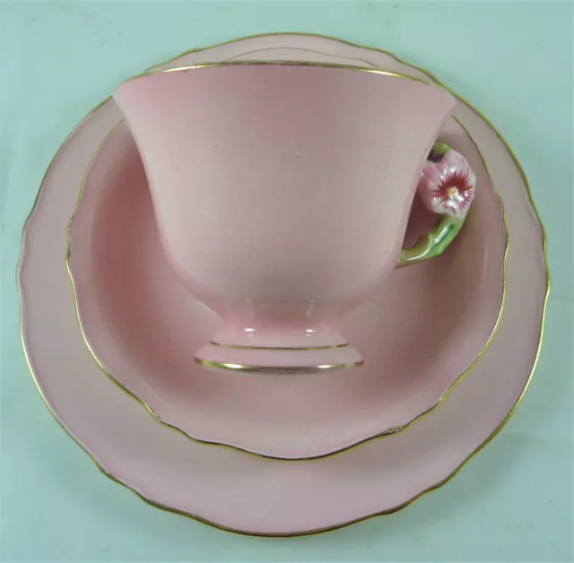 Vintage Estate Royal Winton Pink Petunia Trio Tea Cup Saucer Plate St# 19449/2