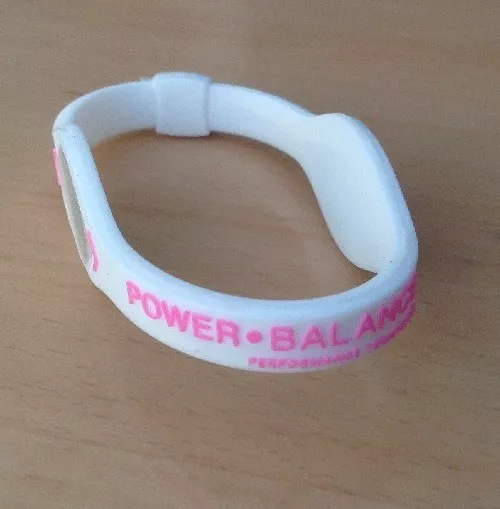 Medium  White Power Balance  Energy Silicon Wrist Band Hologram Bracelet.  NEWj