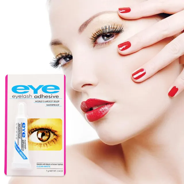 2 Packs Waterproof Eyelashes Glue Clear White False Adhesive Eyelash Makeup