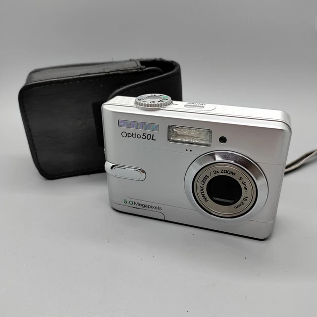 Pentax Optio 50L 5.0MP Compact Digital Camera Silver Tested