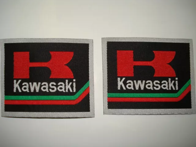Toppe Patch Kawasaki Tessuto Ricamate Da Cucire-Patch Kawasaki