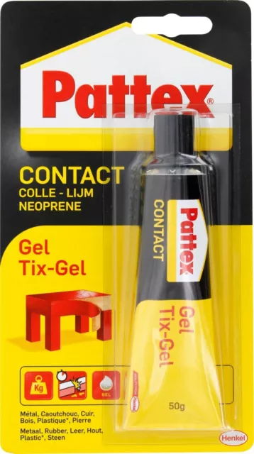 Colle Contact Neoprene Tres Puissante Gel 50G Pattex Bois Metal Caoutchouc Cuir