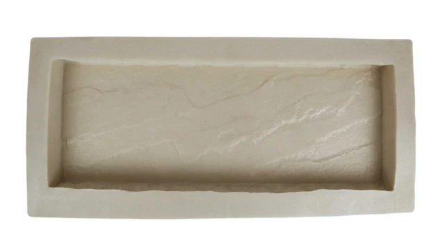 Concrete Wall Cap Mold - Slate Texture Rubber Mold 23.5x14x2 Inches For Seat Walls