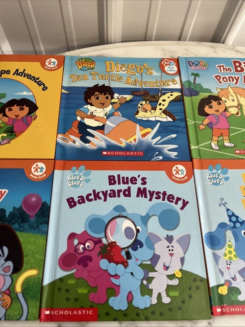 8 NICK JR. Book Club book lot Dora the Explorer, Diego, & Blue's Clues ...