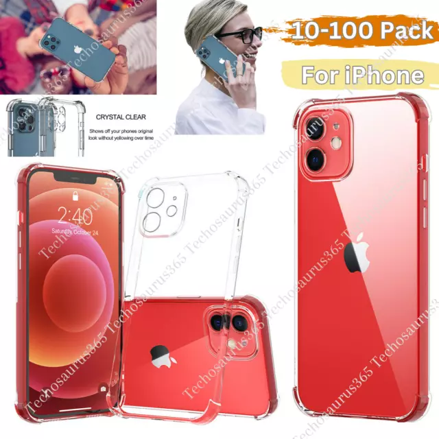 Wholesale Bulk Shockproof Clear Case Cover Lot For iPhone 14 13 12 11 Pro XS XR