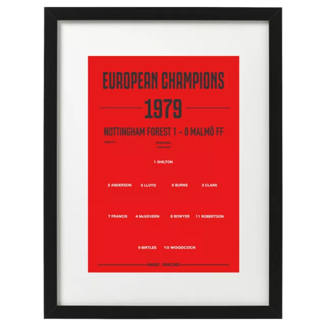 Nottingham Forest European cup 1979 art print / poster