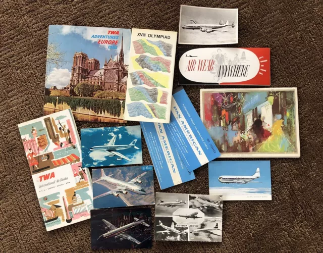 Vtg Airlines Airplane Collectibles (Pan Am + TWA + BOAC + SAS + Lufthansa)