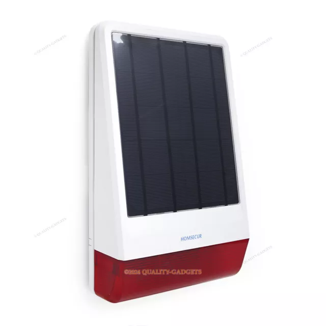 HOMSECUR 120dB Solar Funksirene Mit Blitzlicht als Alarmanlage als Alarmsystem 2