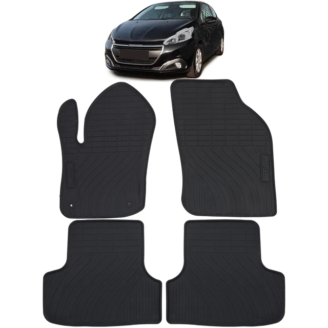 Tappetini Auto Anteriori In Velluto Motolux Per Peugeot 208 (2012-2019), Su Misura Con Rinforzo E Antiscivolo, 2 Pezzi