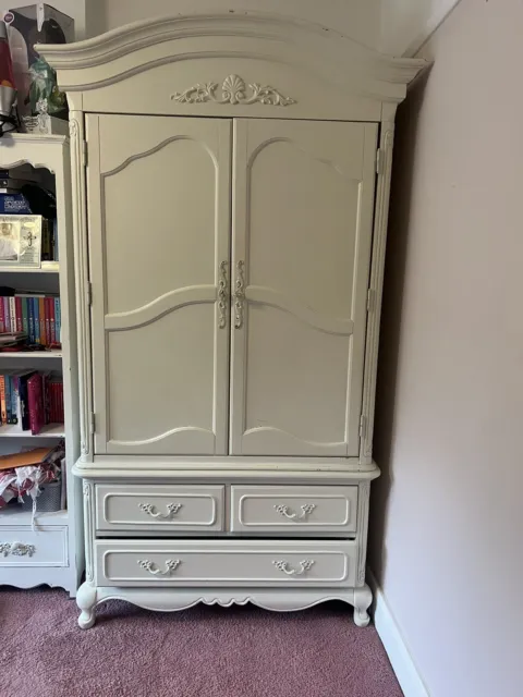 Antique Large French Louis Style Armoire wardrobe With Drawers