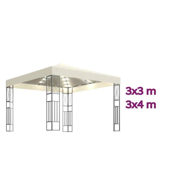 Pavillon Mit LED Lichterketten Partyzelt Festzelt Gartenzelt Stoff vidaXL