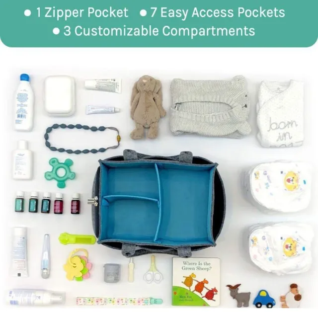 Large Baby Diaper Caddy Organizer Basket Wipes Bag Newborn Nursery Storage 3