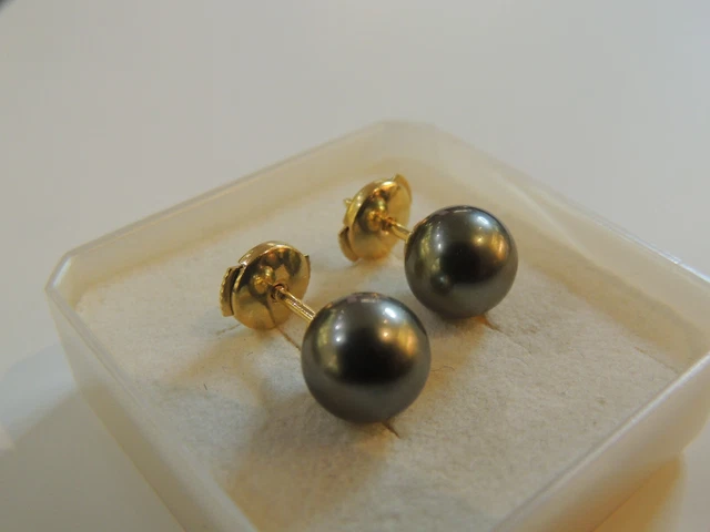 Boucles D'oreilles Or Jaune 18 Carats Avec Perle De Culture - Neuf Avec étiquettes, 0.65g
