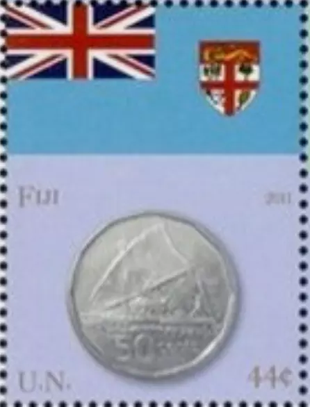 UN New York #Mi1251 MNH 2011 Fiji Flag Dollar Coin [1022g]