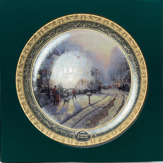 1999 Thomas Kinkade A Holiday Gathering Cherished Memories Plate w/COA