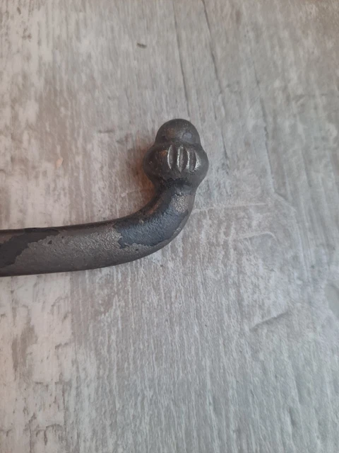 Vtg Antique Cast Iron Double Ornate Acorn Finial Schoolhouse Coat Hat Hooks 3