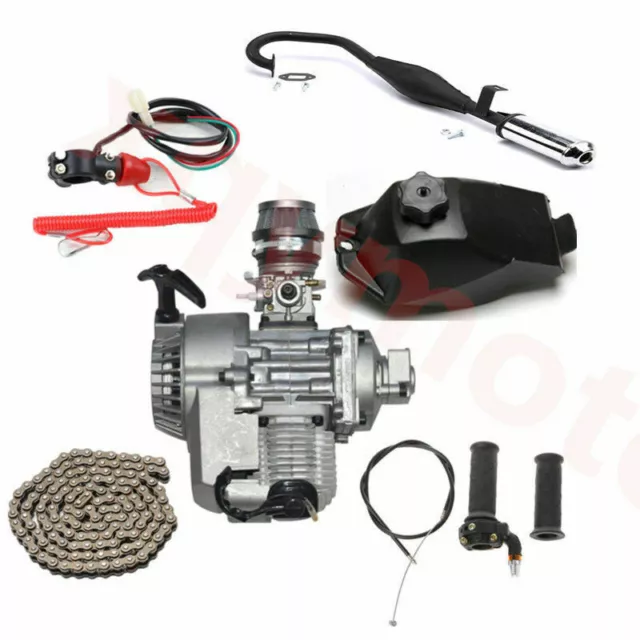 2 Stroke 49cc 50cc Engine Motor Pull Start For Pocket Bike Mini Dirt Bike ATV