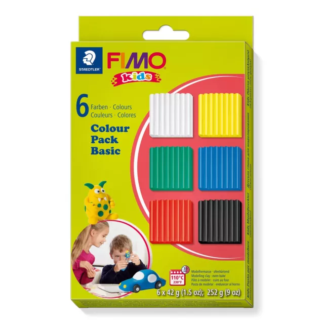 Fimo Kids Basic Set, Assorted, Pack of 6 Basic set Pack of 6 2