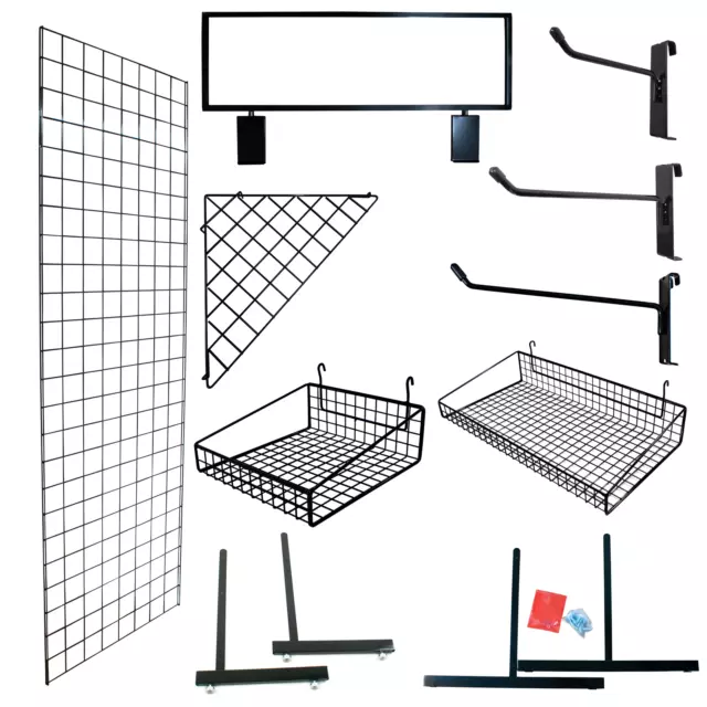 Black Grid Mesh Grid Wall Retail Display Shop Fittings & Accessories (E3ML/BLK)