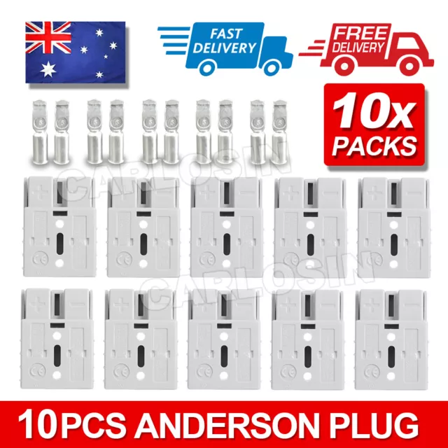 10 x Anderson Style Plug Connectors 50 AMP 12-24V 6AWG DC Power Tool AU
