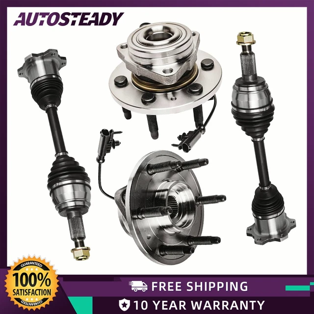 4WD FRONT CV Axle & Wheel Bearing Hubs for GMC Sierra 1500 Chevy