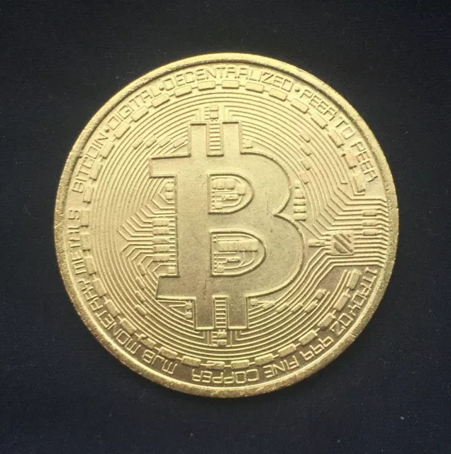 Bitcoin Physical Coin Gold Plated Commemorative Cryptocurrency Collectible