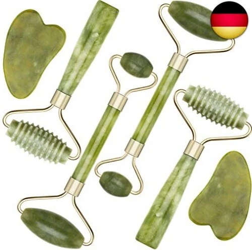 4 Packungen Jade Roller Gesichts Zerfurcht Roller Kits Haut Roller mit 2 Stück
