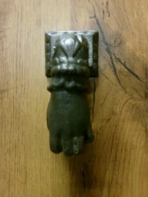 Ancien Heurtoir, Sonnette de porte en forme d'OURS 14,5 x 7,5 cm