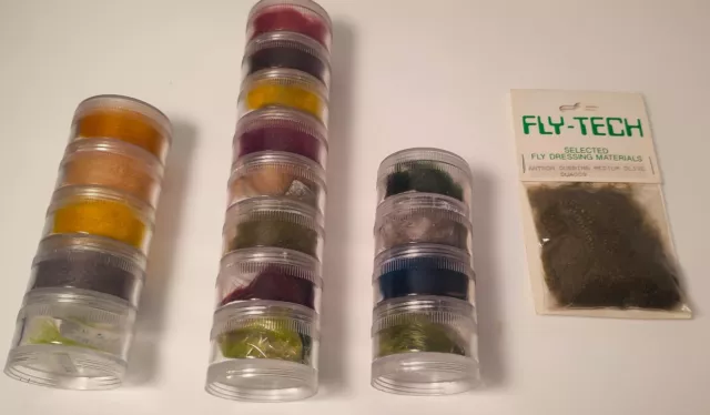 Fly Tying Materials Job Lot Dubbing In Organiser Hares Fishing Trout Flies (h)