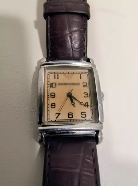 emporio armani tank style quartz wrist watch ar0204