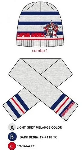 Set sciarpa e cappello capitan America bambino caldo Marvel supereroe