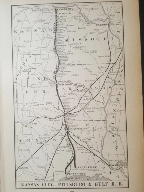 RARE 1907 TRAIN route map GULF & SHIP ISLAND RAILROAD Gulfport