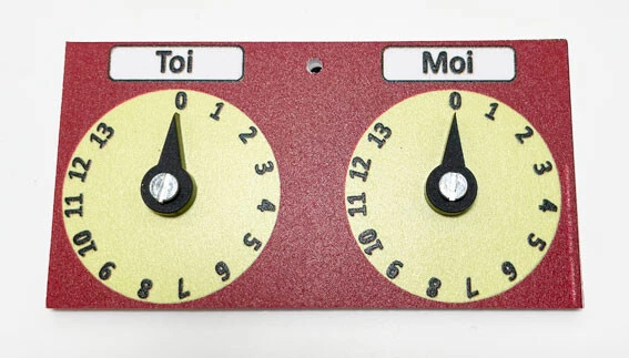 Compteur de scores pétanque humoristique - 0 à 13 points en pvc 300x300mm/5mm
