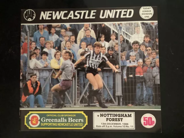 1986/87 NEWCASTLE UNITED v NOTTINGHAM FOREST Programme