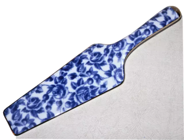 Vtg Royal Danube Blue Rose Chintz Porcelain Cake Lifter Spatula Server #1886
