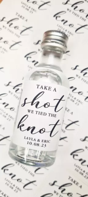 Personalised Take A Shot, We Tied The Knot Label | Wedding Favour,Bottle Sticker