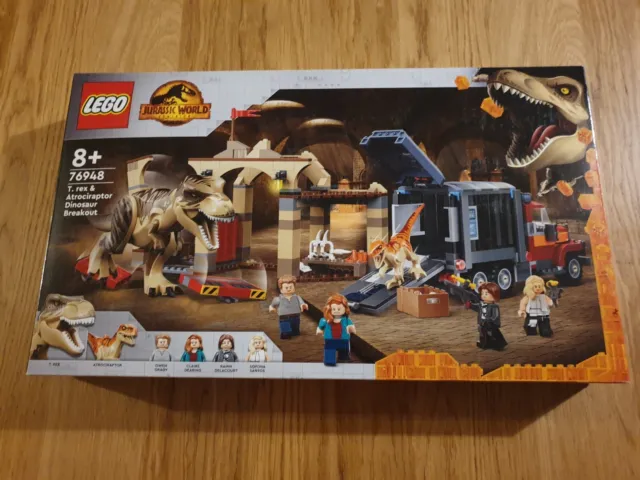 Lego 76948 L’Évasion du T Rex et de l’Atrociraptor Dinosaure Jurassic World New