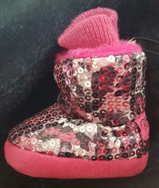 Blazin Roxx baby Leopard Print Sequin Slipper Booties - 5701029 size 2-3