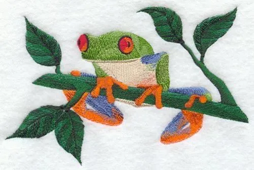 Embroidered Ladies T-Shirt - Tree Frog M1939 Size S - XXL