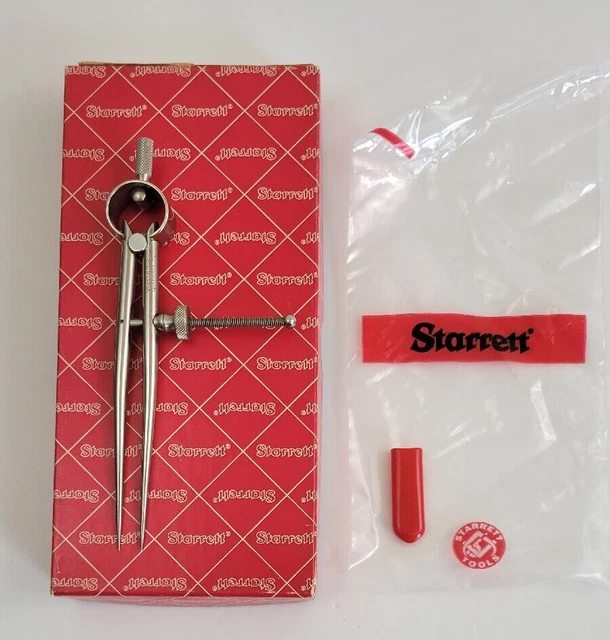 Vtg Starrett 4" Toolmakers Round Leg, Solid Nut Dividers #277-4, Mint NOS, Disc.