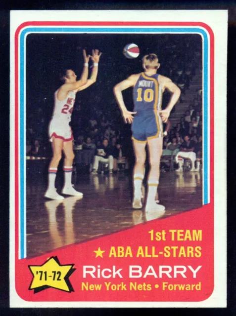 1972-73 TOPPS BASKETBALL #250 Rick Barry AS NM-MT NEW JERSEY N Y Nets Nba/Aba
