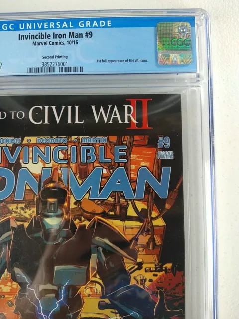 Invincible Iron Man #9 CGC 9.6 NM+ 2nd Print (2016) 1st Riri Williams Ironheart 3