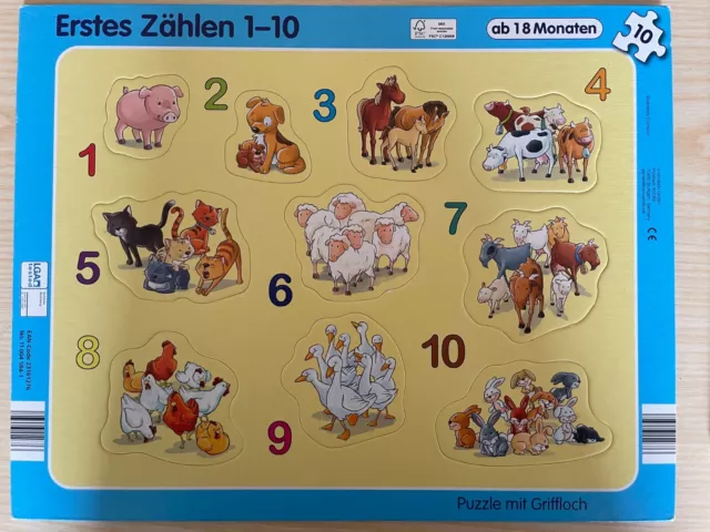 S24 Ravensburger Puzzle mit Griffloch 10 Teile ab 18 Monaten erstes Zählen 1-10