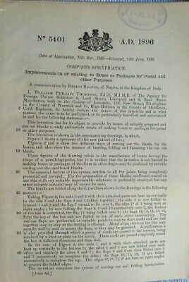 Italy 1896 British Govt Paper Improvement For Boxes Or Packages For Postal Use