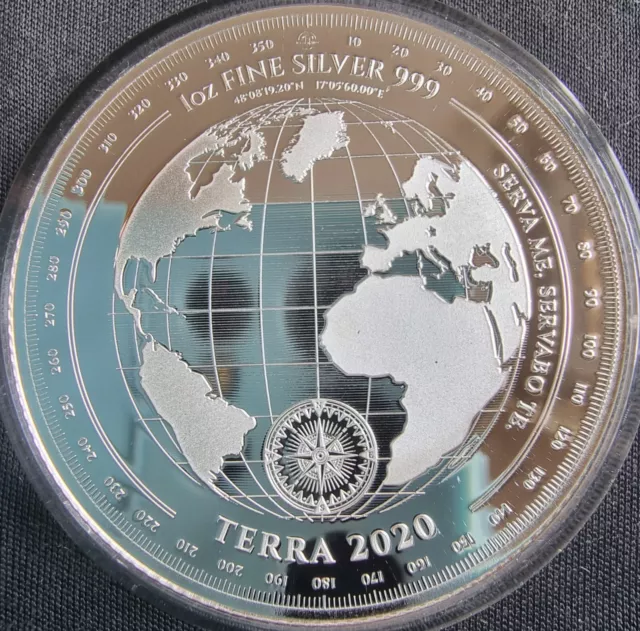 2020 Tokelau 1oz Terra 1oz fine silver 999 Proof-like bullion coin 5 dollars