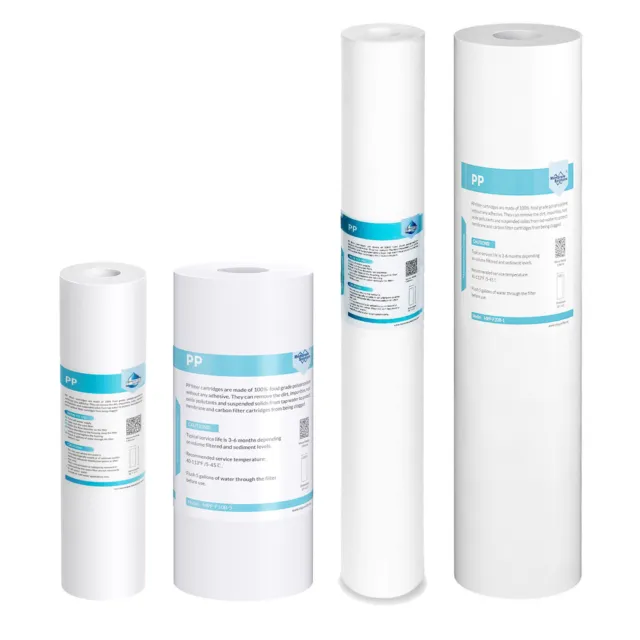 5 Micron Sediment Water Filter Cartridge Whole House Big Blue 10" 20" 2.5" 4.5"