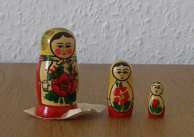 ECHTE Matroschka! Russische Matrjoschka! Babuschka!3 Puppen mit Zertifikat! 1992
