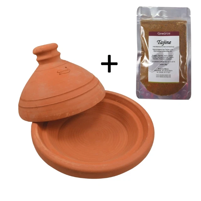 Olla marroquí Tajine Aladin Tagine arcilla 1-3 pers sin esmaltar 26 cm